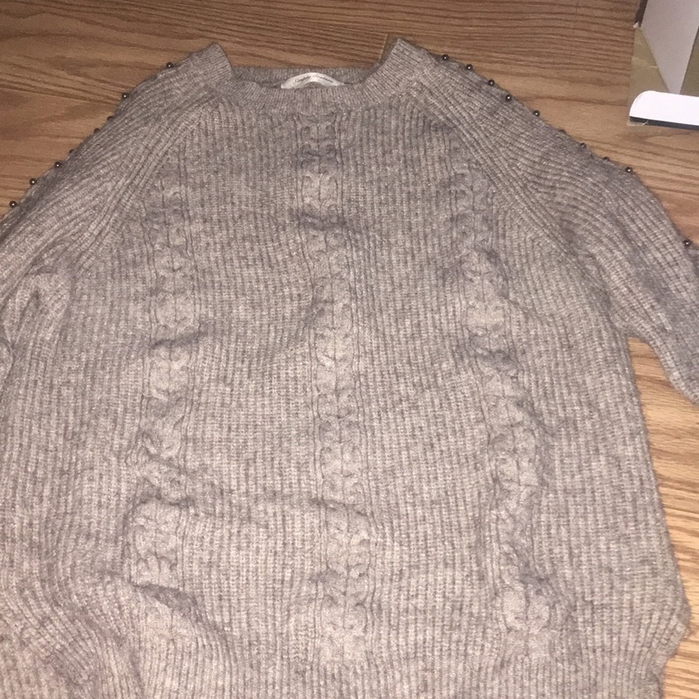 cute wool shirt with shoulder cut outs